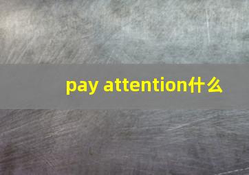 pay attention什么